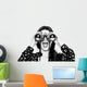 Surprised girl looking through binoculars black and white Wall Decal