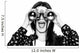 Surprised girl looking through binoculars black and white Wall Decal