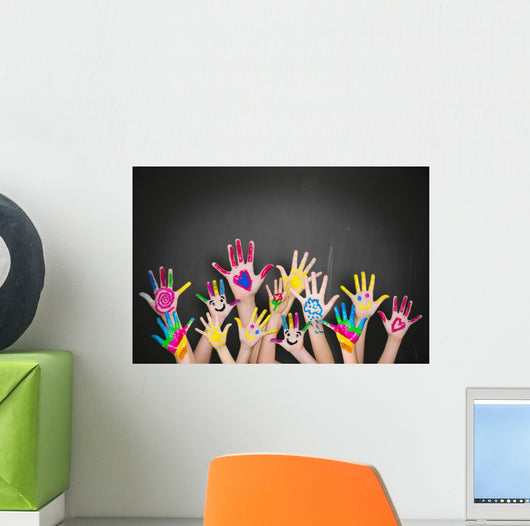 viele bunte h&auml;nde Wall Decal