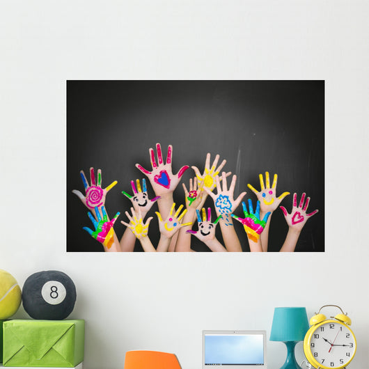 viele bunte h&auml;nde Wall Decal