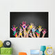 viele bunte h&auml;nde Wall Decal