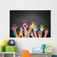 viele bunte h&auml;nde Wall Decal