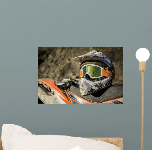 dirt bike helmet with mohawk sticker Dirty Motorcycle Motocross Helmet With Goggles Wall Decal