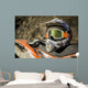 Dirty motorcycle motocross helmet with goggles Wall Decal