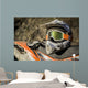 Dirty motorcycle motocross helmet with goggles Wall Decal