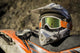 Dirty motorcycle motocross helmet with goggles Wall Decal