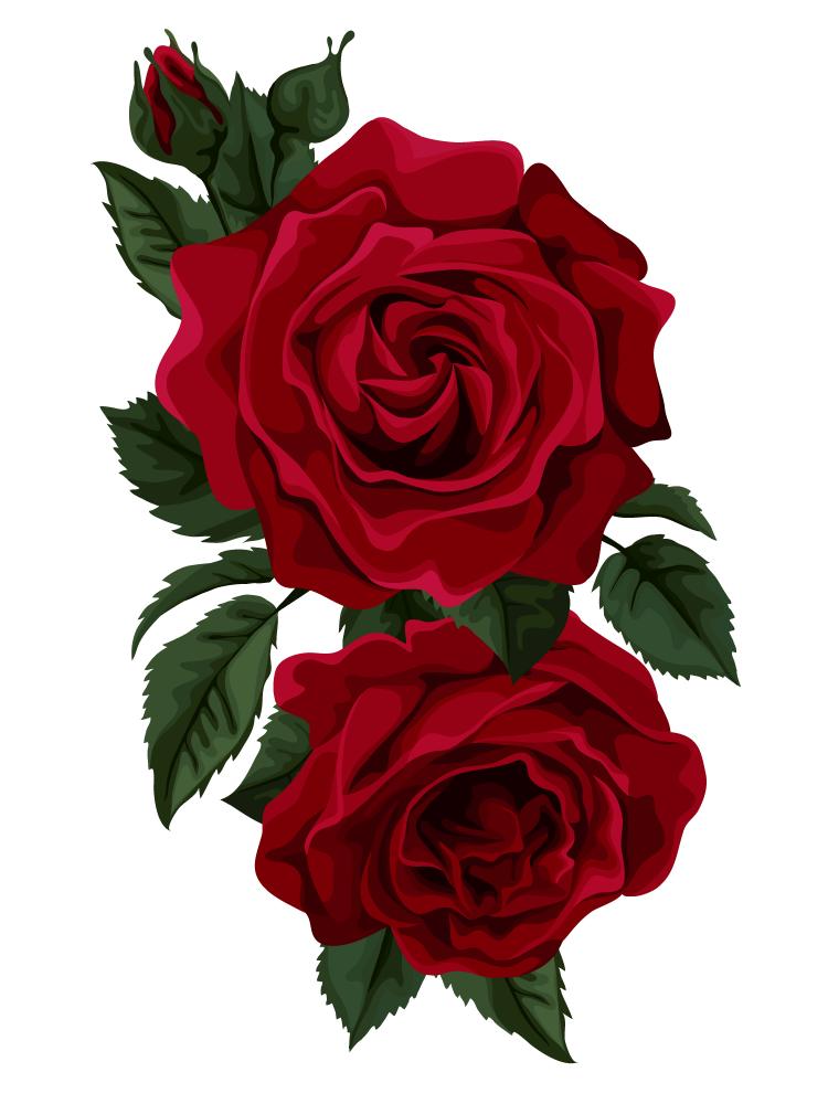 Ceramic Rose Buds Decals - Red Under Glaze Transfer Sheets For Pottery & Tile (19x13 Inch)