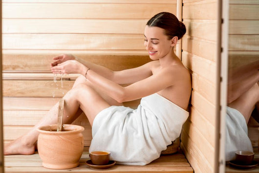 Woman in sauna Wall Decal
