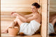 Woman in sauna Wall Decal