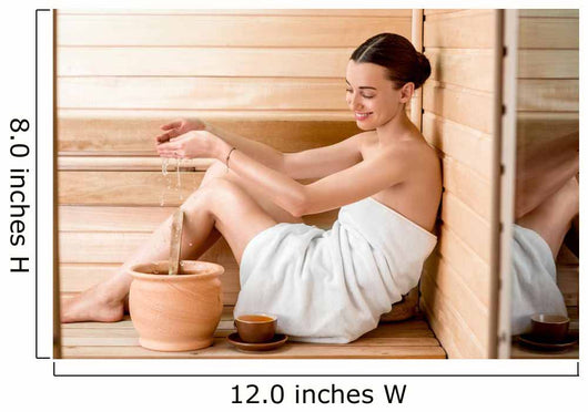 Woman in sauna Wall Decal