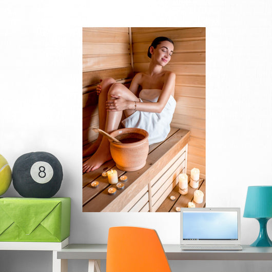 Woman in sauna Wall Decal