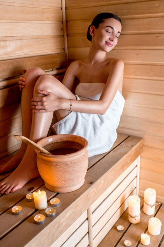 Woman in sauna Wall Decal
