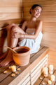 Woman in sauna Wall Decal