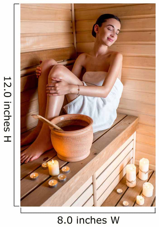 Woman in sauna Wall Decal