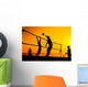 beach volleyball silhouette Wall Decal