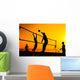 beach volleyball silhouette Wall Decal