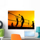 beach volleyball silhouette Wall Decal