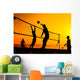 beach volleyball silhouette Wall Decal