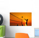 beach volleyball silhouette Wall Decal