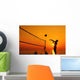 beach volleyball silhouette Wall Decal