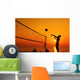 beach volleyball silhouette Wall Decal
