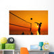 beach volleyball silhouette Wall Decal