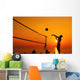 beach volleyball silhouette Wall Decal