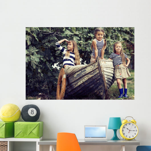 Kids playing Wall Decal