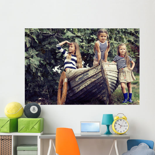 Kids playing Wall Decal