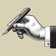 Hand with a pen Wall Decal