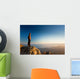 man on the cliff in mountains at sunset Wall Decal