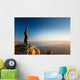 man on the cliff in mountains at sunset Wall Decal