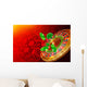 Casino wheel roulette, casino chips and money floating Wall Decal