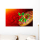 Casino wheel roulette, casino chips and money floating Wall Decal
