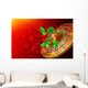 Casino wheel roulette, casino chips and money floating Wall Decal