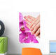 French manicure and orchid flower Wall Decal