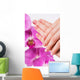 French manicure and orchid flower Wall Decal