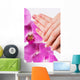 French manicure and orchid flower Wall Decal