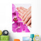 French manicure and orchid flower Wall Decal