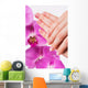 French manicure and orchid flower Wall Decal