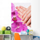 French manicure and orchid flower Wall Decal