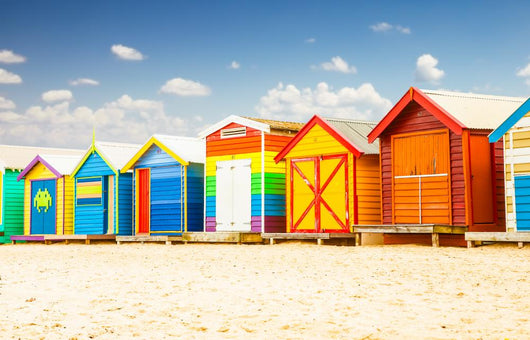 Bathing houses at Brighton beach in Melbourne, Australia. Wall Decal