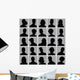 silhouette collage hairstyles Wall Decal