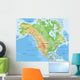 High detailed North America physical map with labeling. Wall Decal