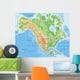 High detailed North America physical map with labeling. Wall Decal