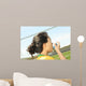 Portrait of young Asian girl with soccer ball. Wall Decal