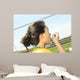 Portrait of young Asian girl with soccer ball. Wall Decal