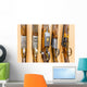close up of a row of guns displayed in gun shop Wall Decal