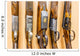 close up of a row of guns displayed in gun shop Wall Decal