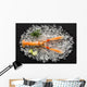 Fresh scampi shrimp on ice on a black stone table top view Wall Decal